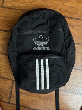 Adidas Black Backpack with White Trefoil & 3-Stripes